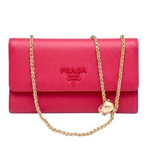 Prada Milano Hot Pink Saffiano Leather JUMBO Long Wallet Handbag Clutch